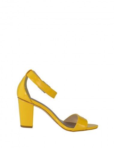 Dámske lakované sandále žlté