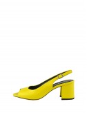 Dámske kožené sandále žlté