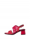Dámske kožené sandále červené