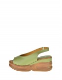 Dámske kožené sandále zelené